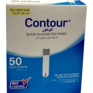 كونتور 50 قطعة من أشرطة قياس نسبة الجلوكوز في الدم