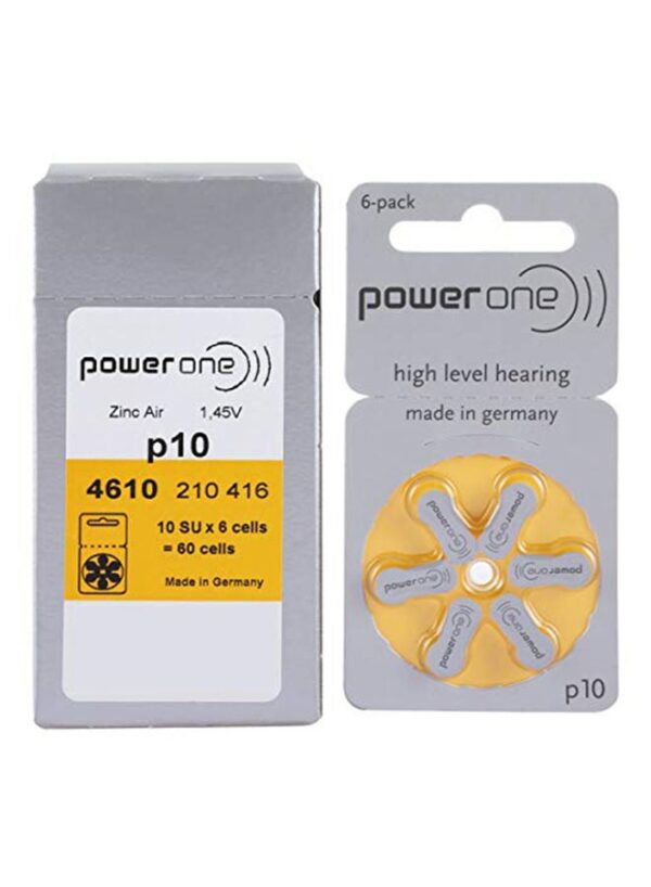 باور ون بطاريات Power one لأداة المساعدة السمعية 1.45 فولت - مجموعة من 60 قطعة.