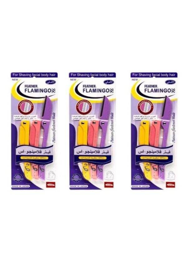 Feather Pack Of 3 Facial Touch-Up Razor Multicolour