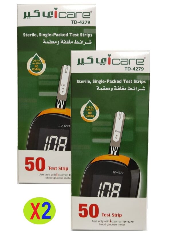 آي كير 50-Piece iCare Blood Glucose Monitor Strips (2 Pack)